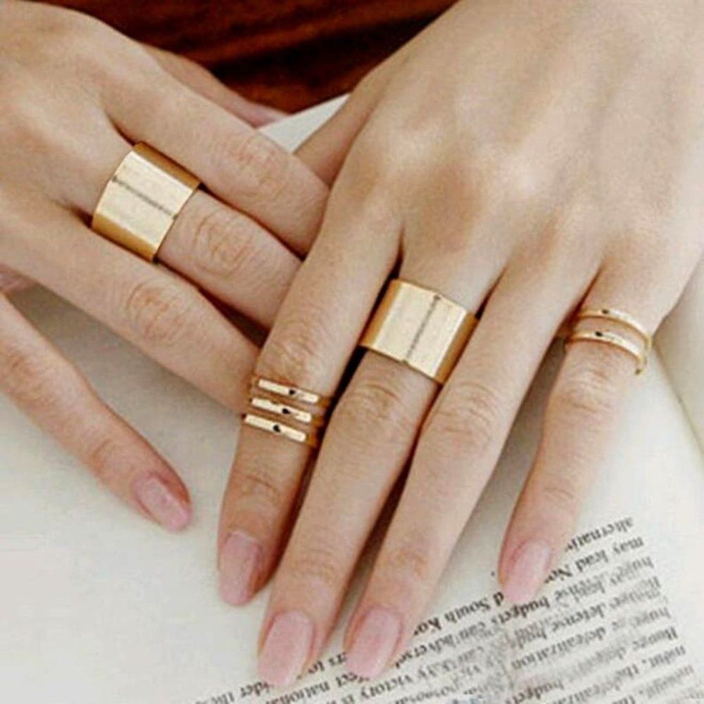 GOLD Plated Triple Band Stacking Ring - Picture 2 of 7